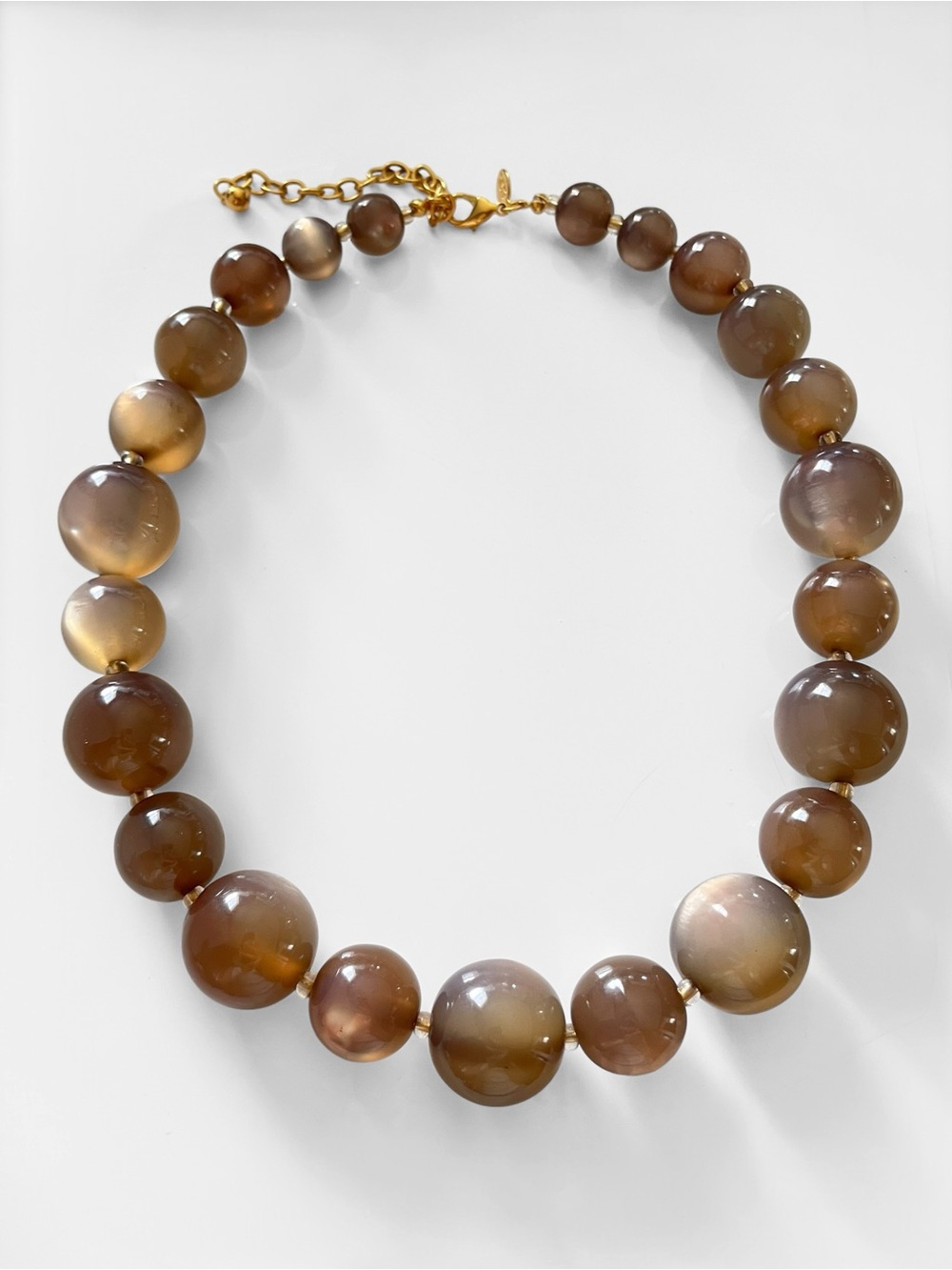 Vintage Joan Rivers Moonglow Cats Eye Chunky Beaded Statement Necklace